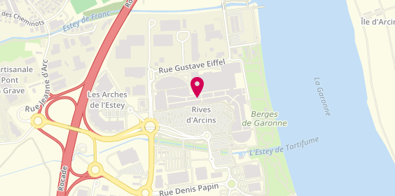 Plan de Courir, Centre Commercial Régional Rives d'Arcins, 33130 Bègles