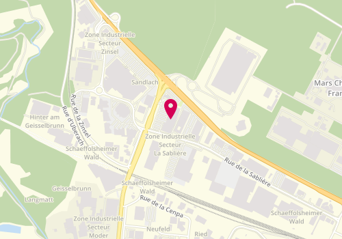 Plan de GÉMO, Zone Industrielle la Sabliere
7 Place du Kleinfeld, 67590 Schweighouse-sur-Moder