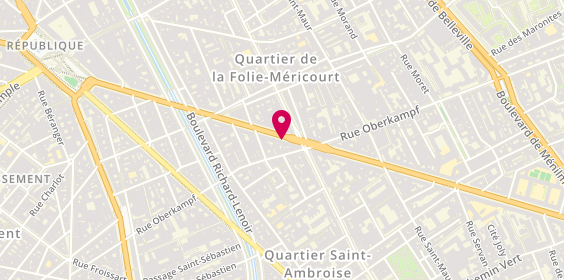 Plan de Podolinea Chausseur, 44 avenue de la République, 75011 Paris