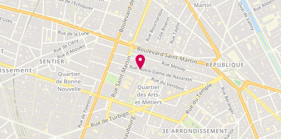 Plan de COPA Compagnie Textile - Showroom réservé aux professionnels, 57 Rue Notre Dame de Nazareth, 75003 Paris