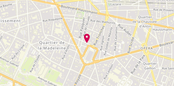 Plan de Bexley, 4 Rue Chauveau Lagarde, 75008 Paris