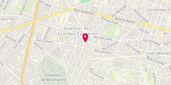 Plan de Carisa, 68 Rue Damrémont, 75018 Paris