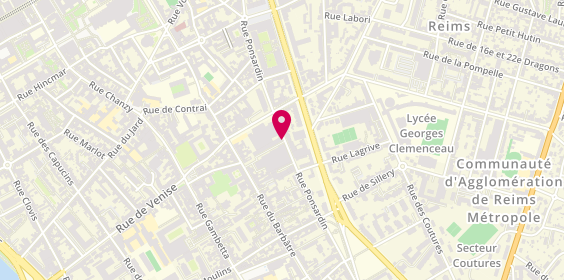 Plan de Les Aubaines, 86 Rue Ponsardin, 51100 Reims
